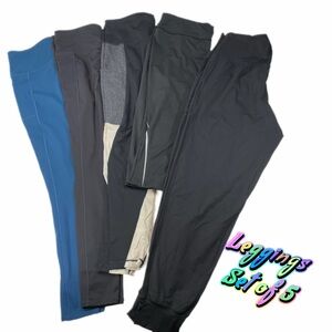 Set of 5 Skechers Champion Athletic Leggings Joggers Bundle L Women’s Black Blue